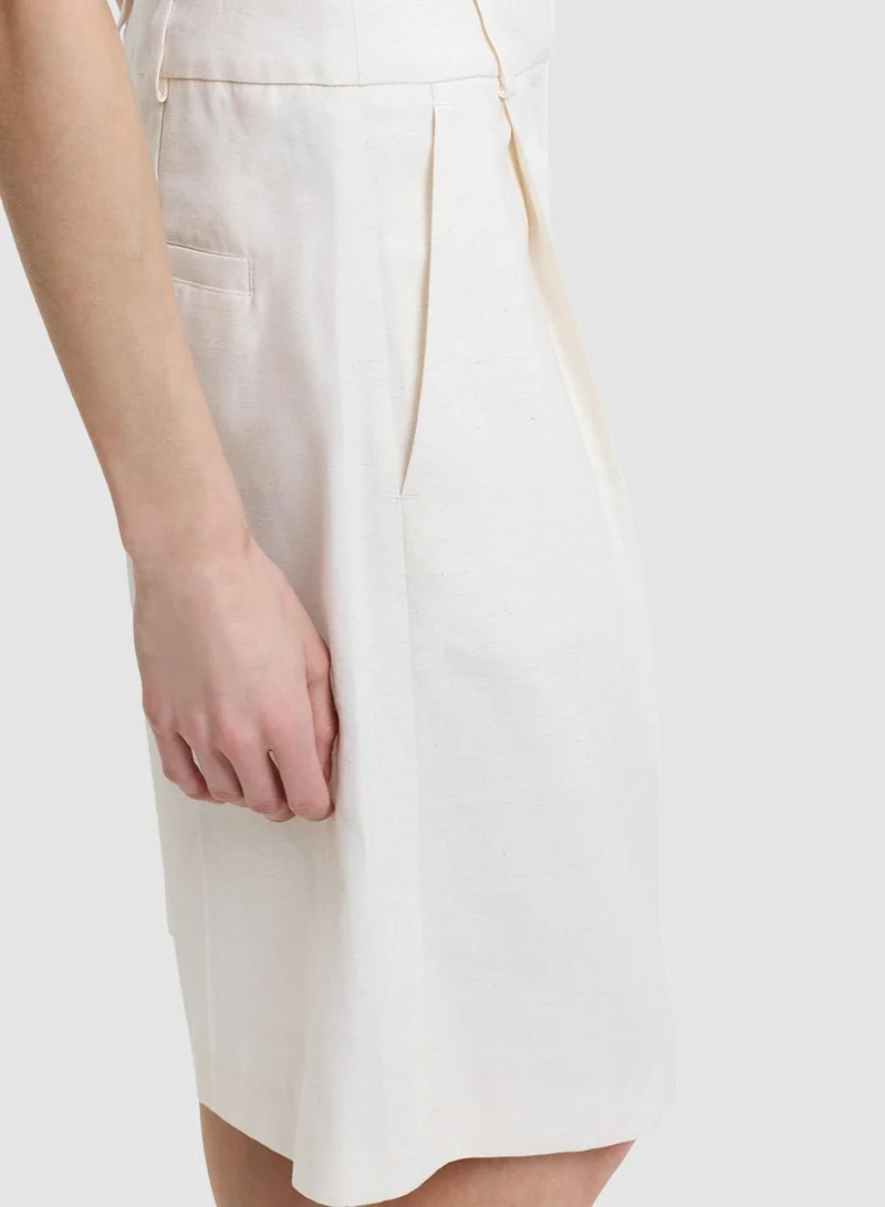 French Connection Cream Raquel Bermuda Short for Women | Best Price UAE